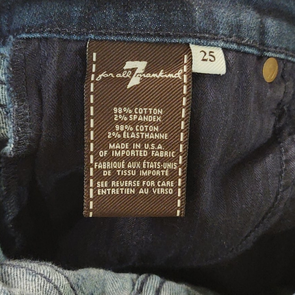 7FAM Diamond Pattern Distressed Cutoff Jean Shorts 25 - Picture 11 of 12